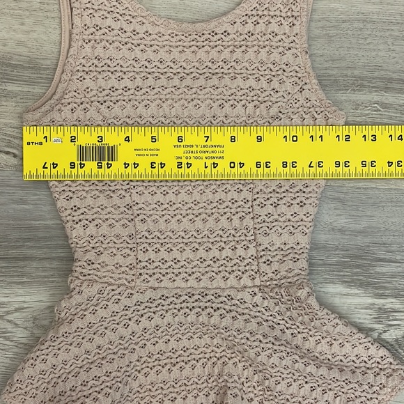 a’gaci Pale Pink Crochet Look Stretchy Sleeveless Fit & Flare Tank Top Small - Picture 7 of 10